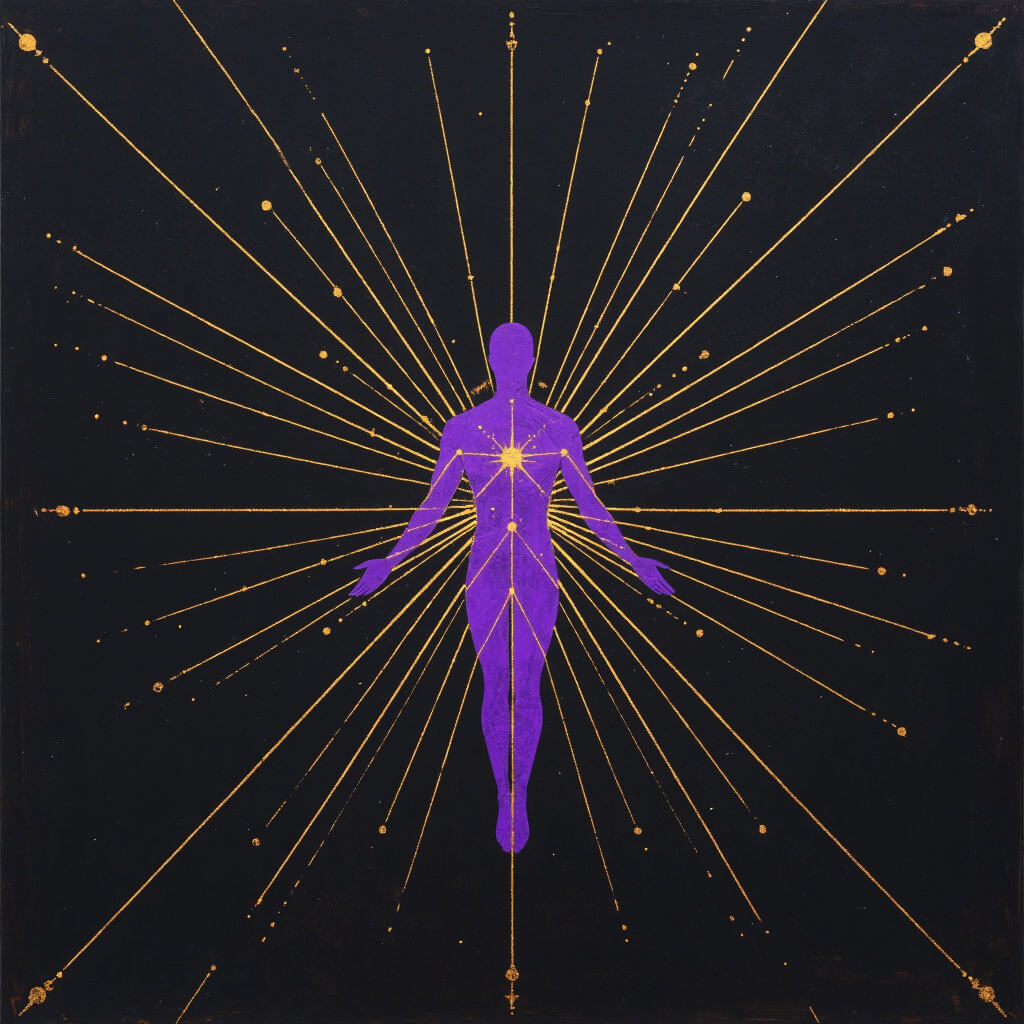 Abstract composition symbolizing personal journey and self-reflection